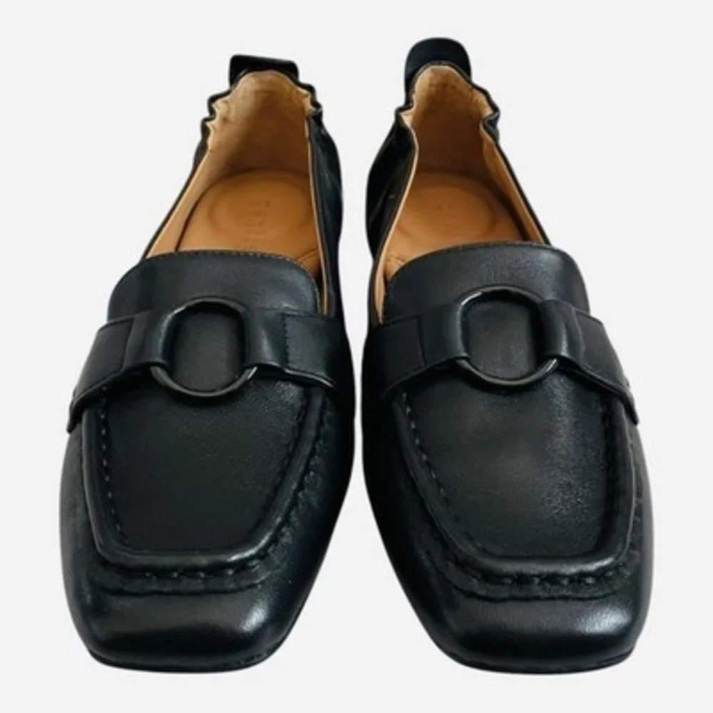 Gentle Souls Kenneth Cole Soraya Black Leather Loafers Flats Womens Sz 7.5M NIB